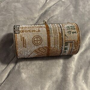 Elegant Rhinestone Clutch in Gold and Silver